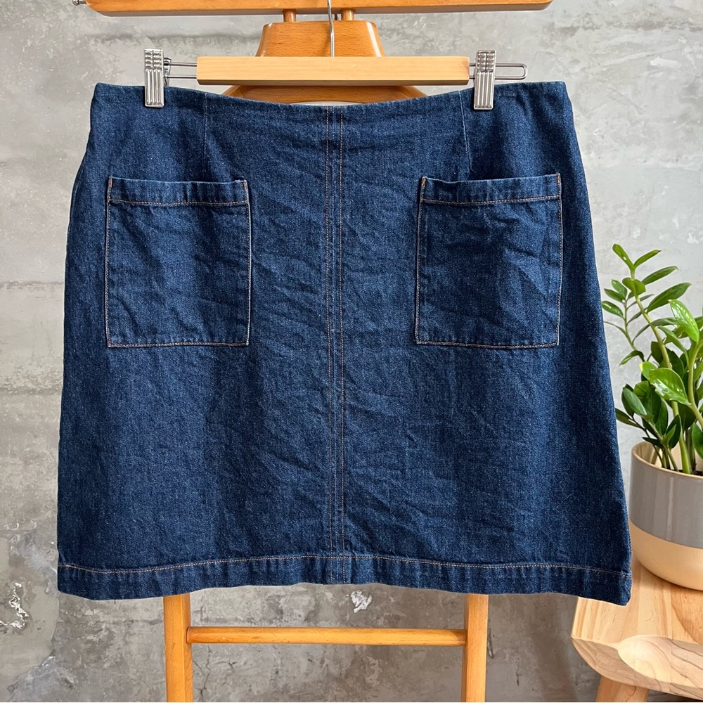 Boden denim mini skirt with patch pockets